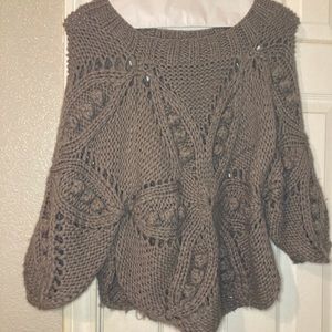 Ya Los Angeles Cable Knit Crop Sweater